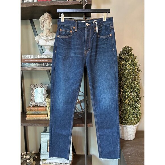 Re/Done Originals High Rise Ankle Crop Dark Womens Size 26 - Picture 5 of 14